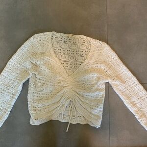 Cream Crochet Sweater
